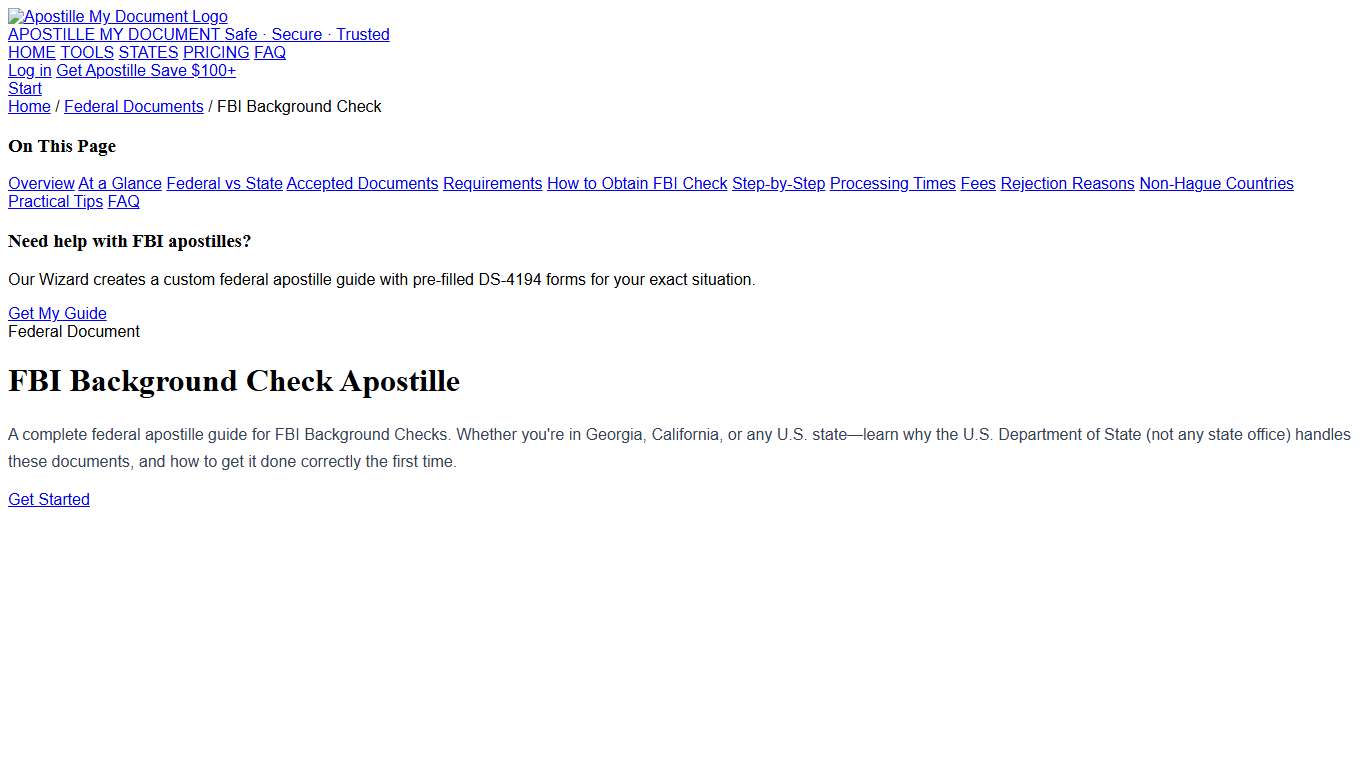 FBI Background Check Apostille Complete 2026 Guide